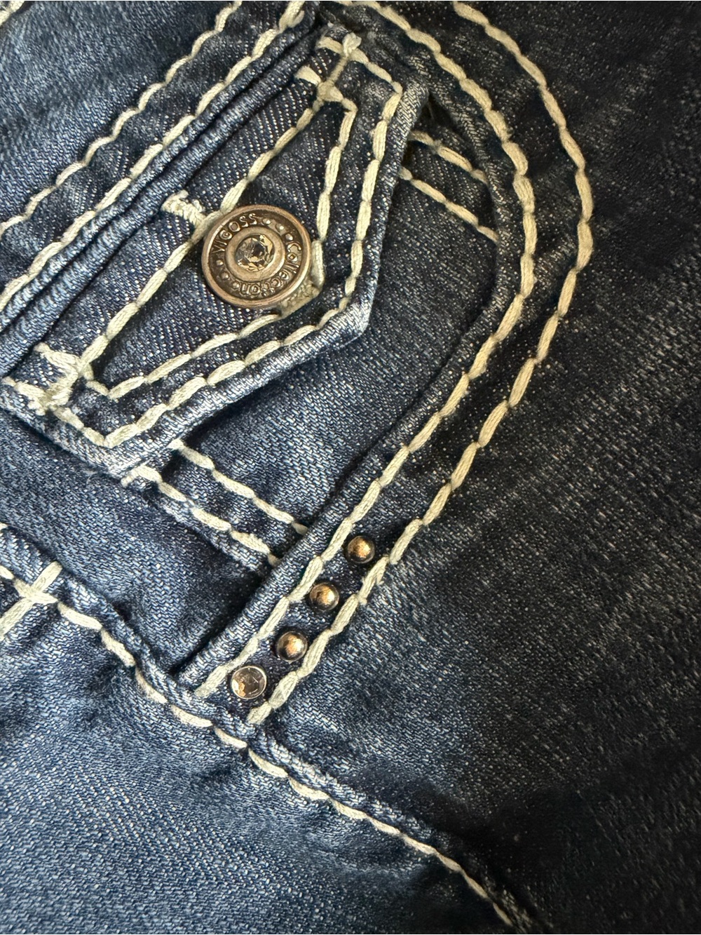 Vigoss Capri Jeans Size 26 Dark Wash Cuffed Stretch Denim - Picture 5 of 7